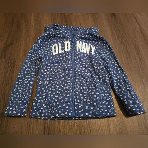 Old Navy 4T Navy Blue Floral Zip-Up Hoodie